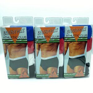 3 packs (total 12) Beverly Hills Athletic Club Fly Front Briefs for Men, Large